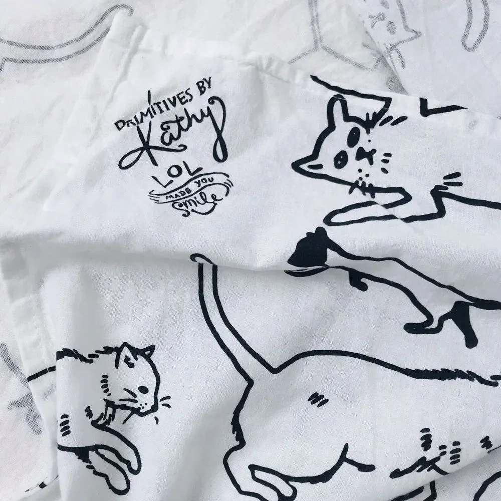 Primitives By Kathy Dish Towel Cat Away‎ from Crazy Cat Lady